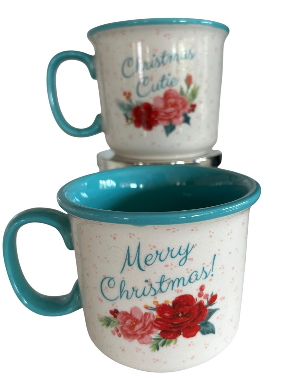 Pioneer Woman Camper Christmas Stoneware 16oz Mugs Set of 2